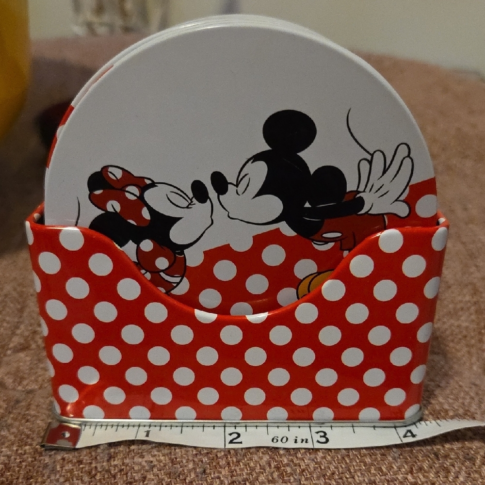 Disney Mickey and Friends Mickey & Minnie Red and White Polka Dot Coaster Set - Picture 6 of 6